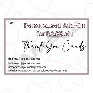 *Add On* Thank You Cards Personalization